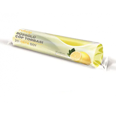 Büzgülü Çöp Torbası Orta Boy Limon Kokulu ( 55x60 )